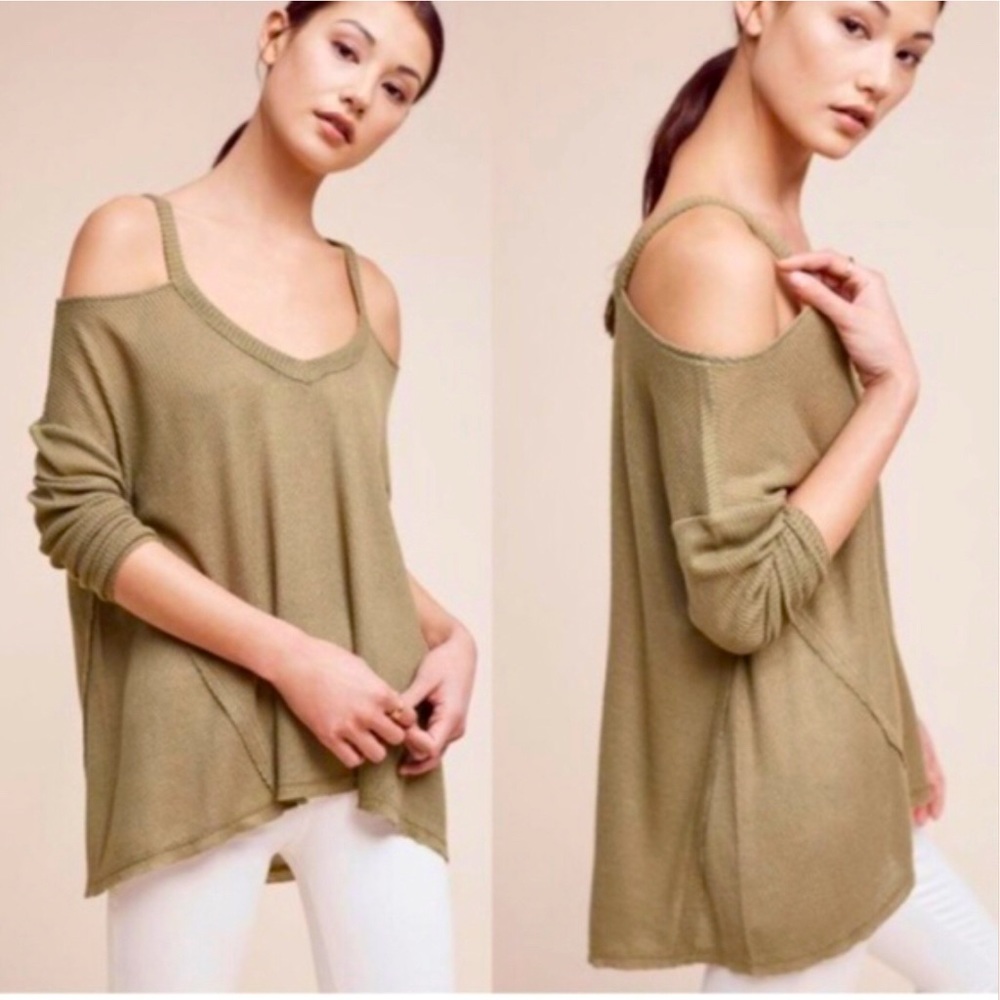 Deletta Millipa Oversized Thermal Waffle Knit Oversized Sweater Top Size S